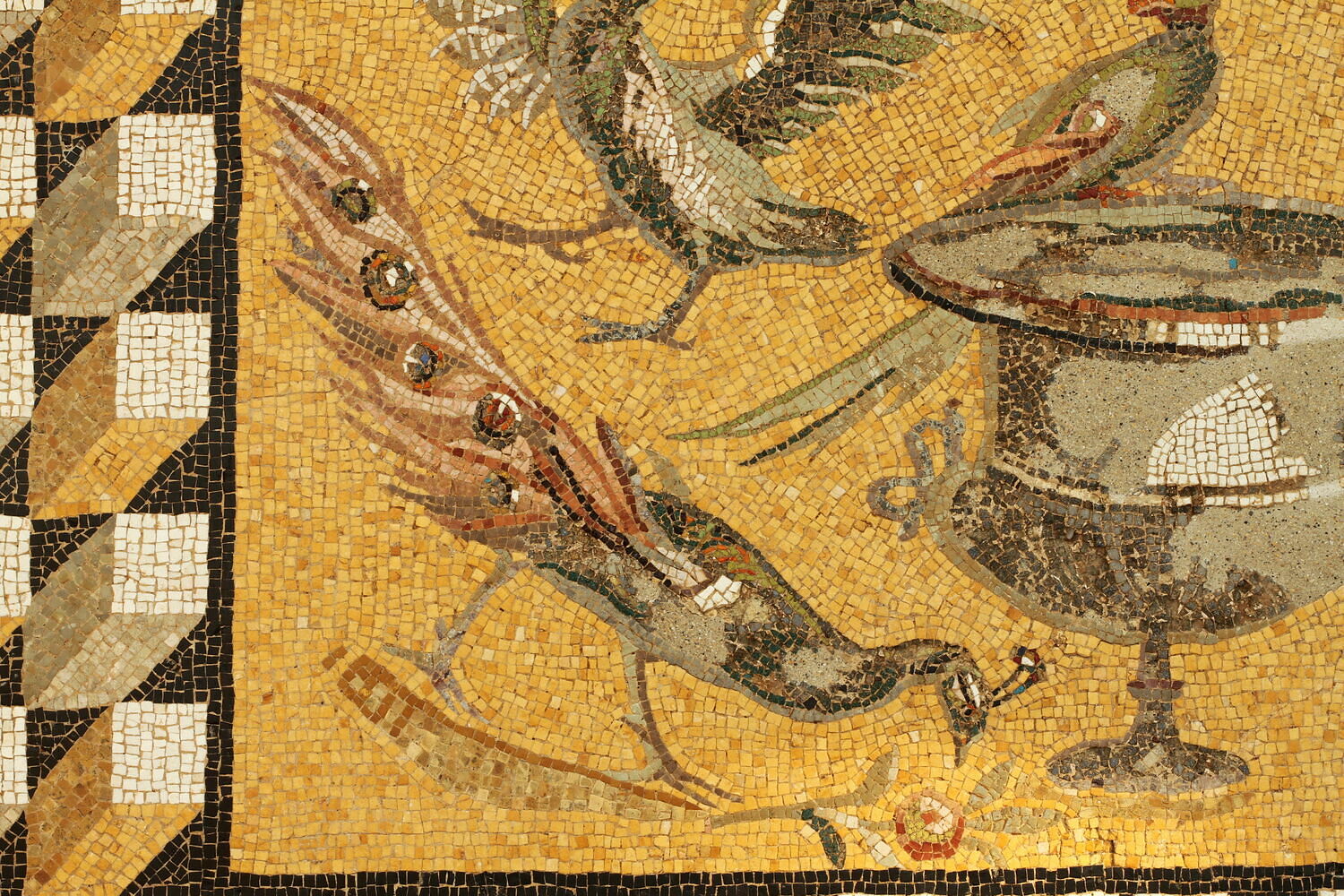 The Kantharos and Birds Mosaic. (Photo via Louvre Museum)