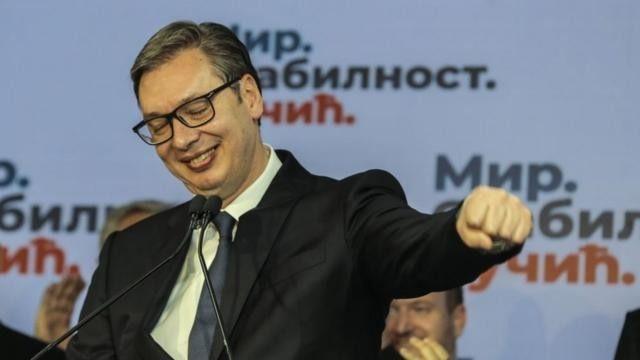 Serbian President Aleksandar Vucic declares victory in local elections