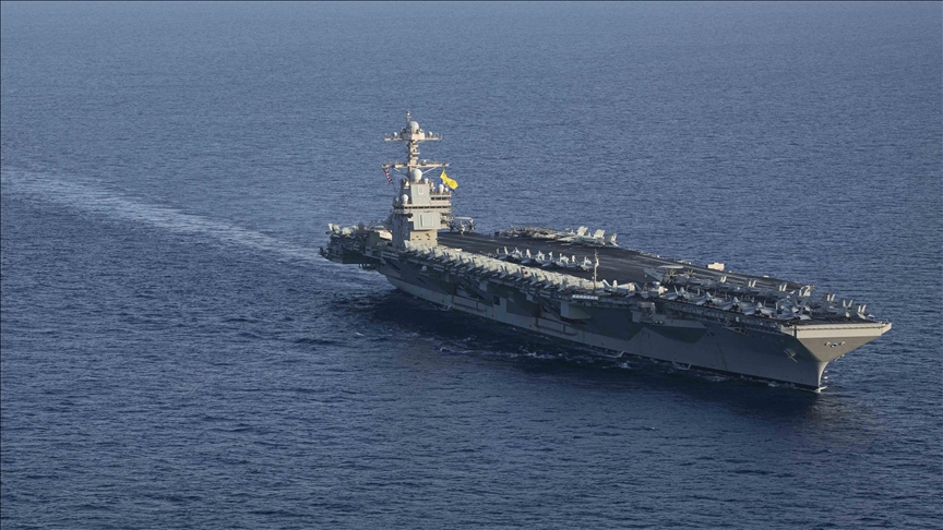 US carrier USS Theodore Roosevelt leaves Middle East