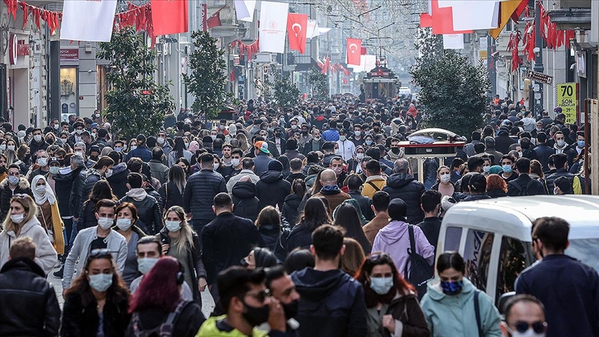 A view of Istiklal Street, Istanbul, Türkiye, Feb. 4, 2022. (AA Photo)