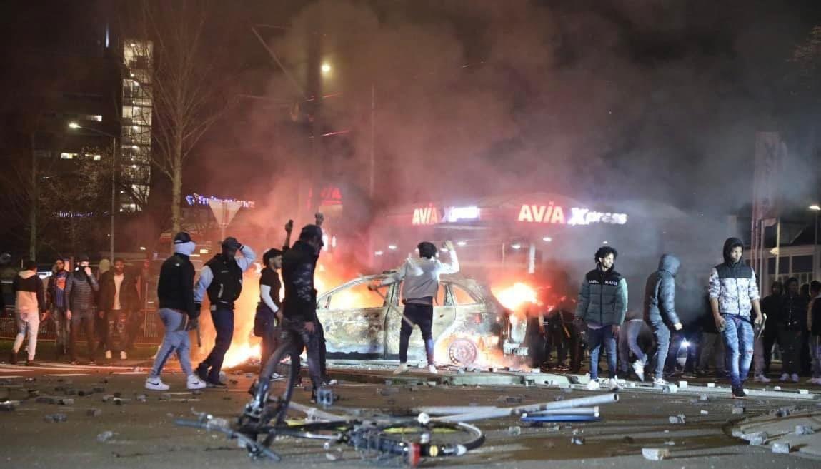 Violent clashes erupt at Opera Center in The Hague, Netherlands