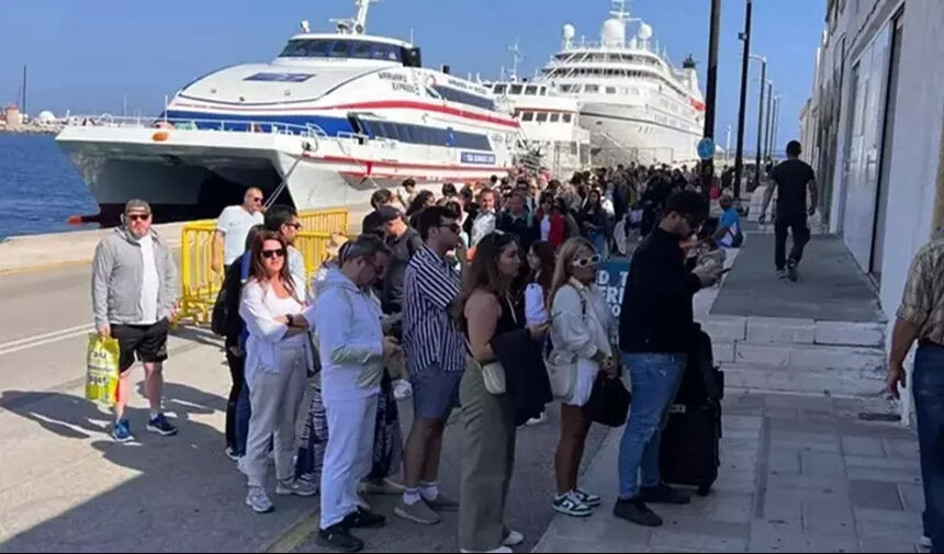 Rhodes police refuse to let Turkish tourists on the island, Rhodes, Greece, June 16, 2024. 