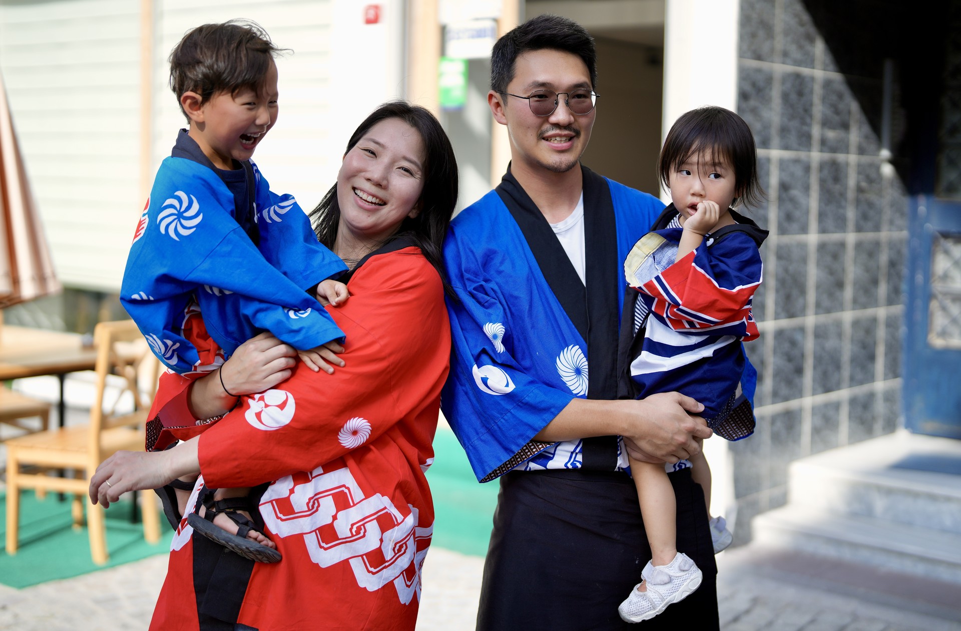 Japanese chef Kohey Muranaga and his family, in Istanbul, Türkiye, July 21, 2024 (By AA Photo)