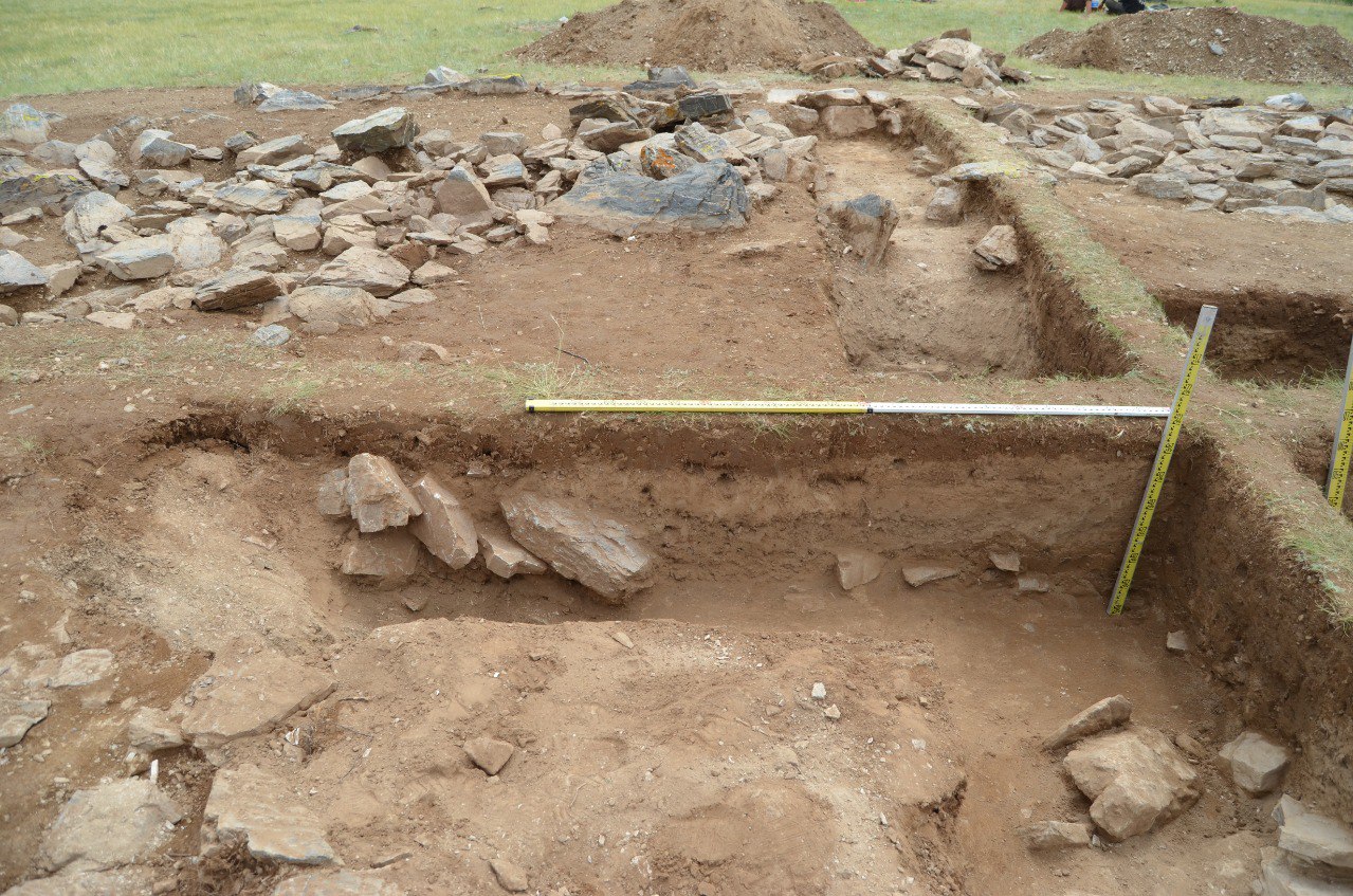 “Culture of Horsemen-2024” joint field studies on the history, culture and art of nomads in cooperation with Mongolia Culture and Art University and Istanbul University, Shovh Uul Mountain and Tuul River basin in Altanbulag district of Tuv province of Mongolia, July 24, 2024 (AA Photo)