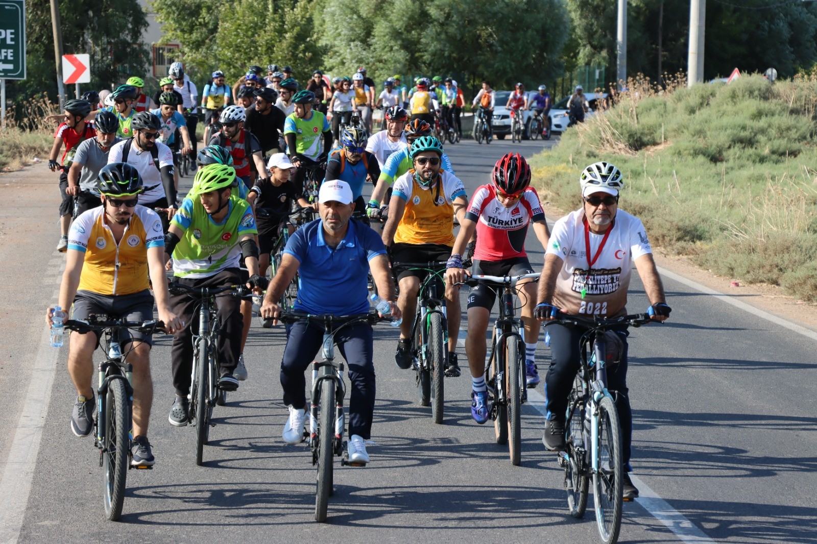 On the 10th anniversary of the death of Professor Klaus Schmidt, who unearthed Gobeklitepe, a UNESCO World Heritage Site, with his excavations, cycling enthusiasts visited his house in July and pedaled to Gobeklitepe, Sanliurfa, Türkiye, July 28, 2024 (IHA Photo) 