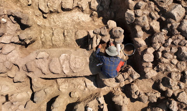 Excavations continue at monumental structure found at the site of the Battle of Manzikert, Mus, Türkiye, July 18, 2024. (AA Photo)