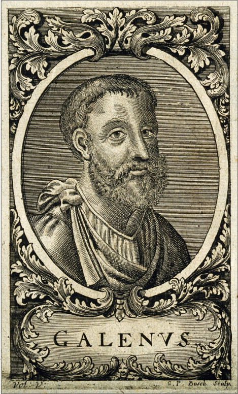 Portrait of Galen, 18th century (Engraving by Georg Paul Busch)