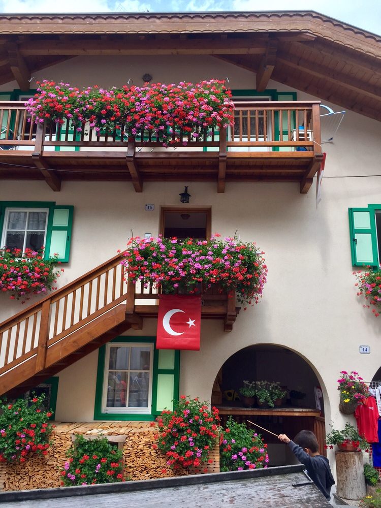 Moena Village with Turkish flags, Italy, August 19, 2017 (Photo by Grazia B.)