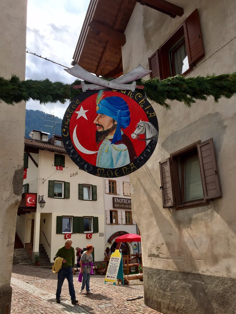 Moena Village with Turkish flags, Italy, August 19, 2017 (Photo by Grazia B.)