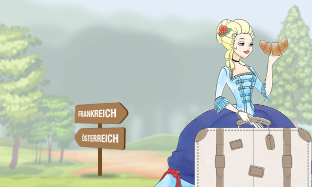Drawing of Marie-Antoinette with croissant (Illustration by totalenergies.de)