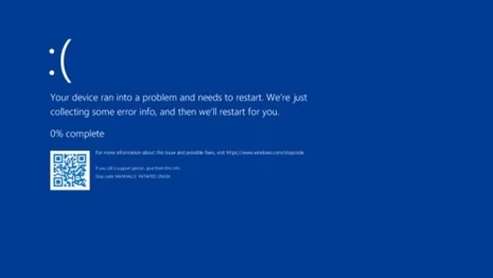 Microsoft blue screen via Hindustan Times
