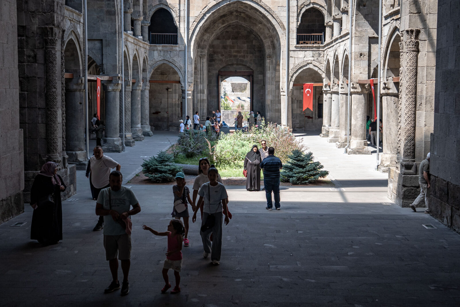 Twin Minaret Madrasa, one of Türkiye's seven foundation museums and one of the symbols of Erzurum, Türkiye, Aug. 11, 2024. (AA Photo)