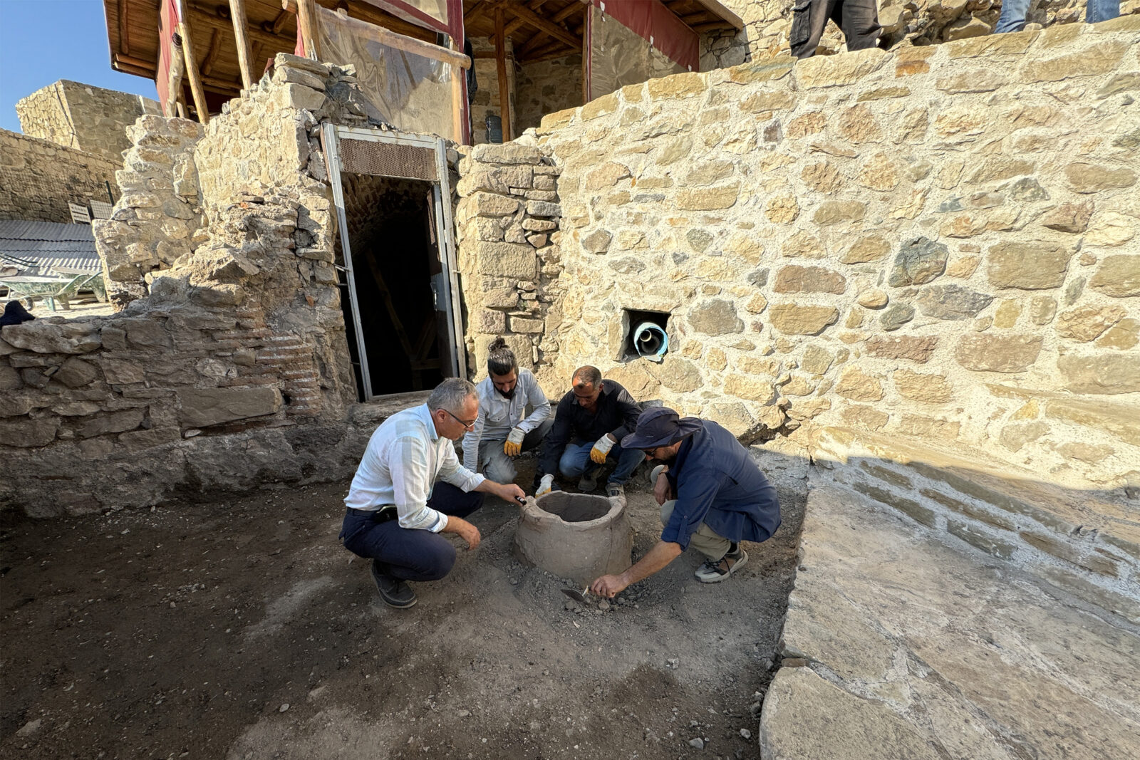 A 1000-year-old industrial site is uncovered beneath the historic Harput Castle in Elazig, Türkiye, Aug. 28, 2024. (AA Photo)