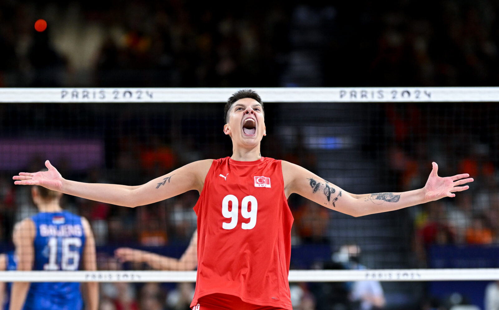 Ebrar Karakurt (99) of Türkiye celebrates after scoring during the Paris 2024 Olympic Games, Paris, France, July 29, 2024. (AA Photo)