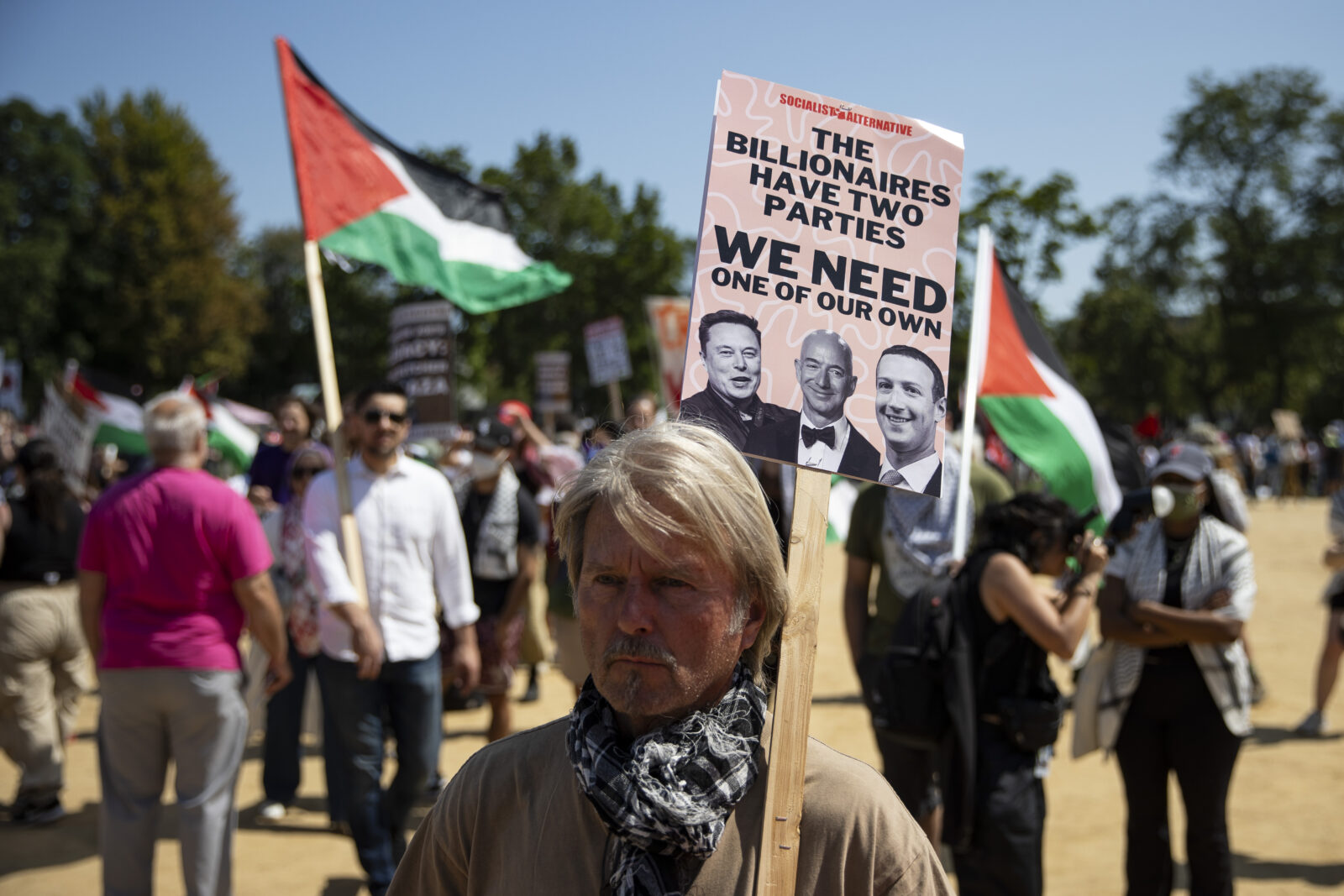 Pro-Palestinian protesters march during Democratic convention