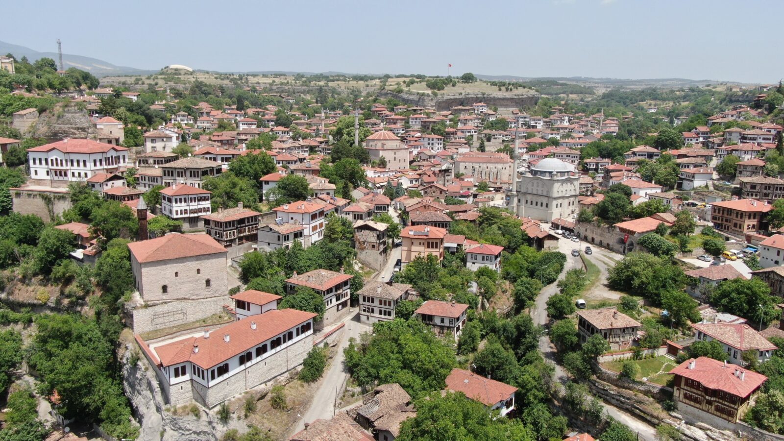 Aerial view of UNESCO World Heritage Site Safranbolu known for its well-preserved Ottoman architecture, Karabuk, Türkiye, July 27, 2024. (IHA Photo)