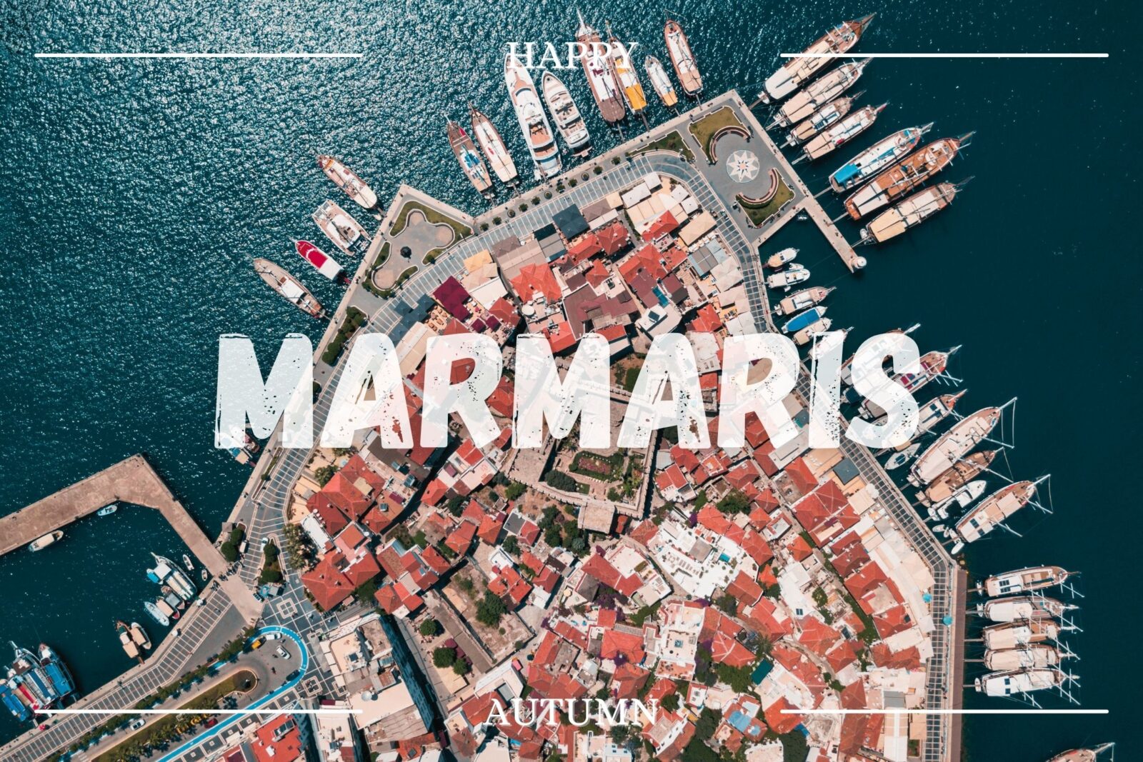 Swim in September and immerse yourself in the natural beauty of Marmaris, where summer's warmth meets autumn's calm, August 2024. (Created with Photoshop)