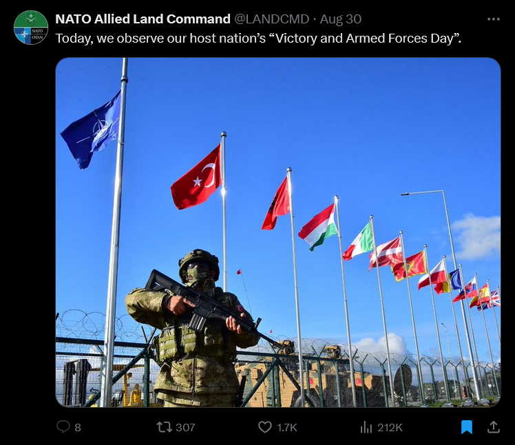 NATO deletes Türkiye's Victory Day tweet after backlash, again