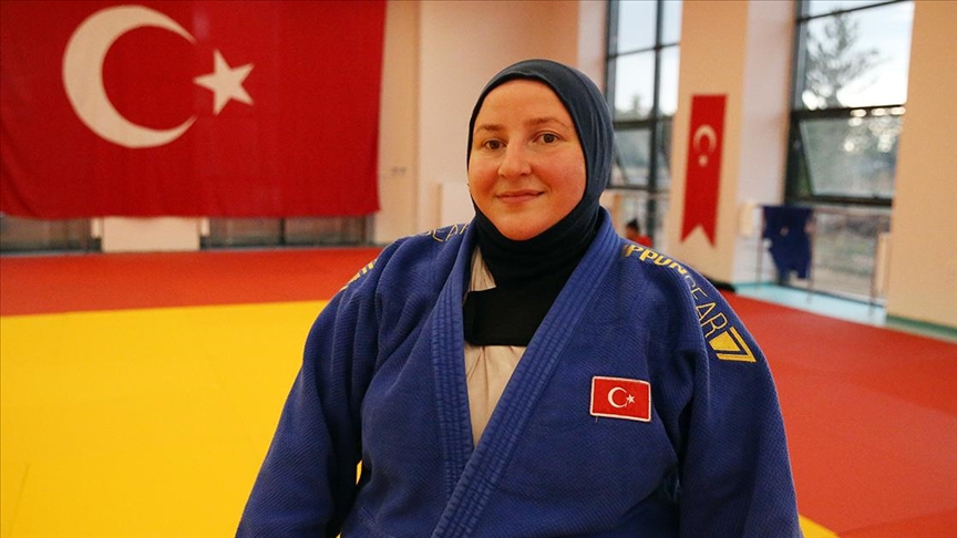 National judoka Nazan Akin Gunes, who won a silver medal at the London 2012 Paralympic Games, will compete for the gold medal at Paris 2024, August 26, 2024. (AA Photo)