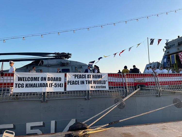 TCG Kinaliada at the Alexandria Port in Egypt on 19 Aug. 2024. (Photo via Anadolu Agency) 