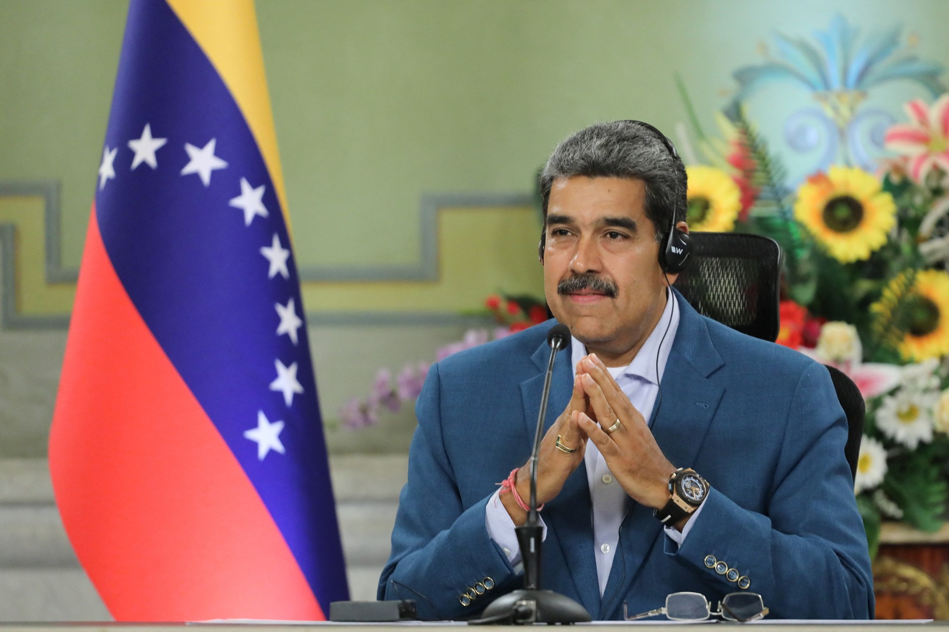 President of Venezuela, Nicolas Maduro, smiles during an event, in Caracas, Venezuela August 8, 2024. (Reuters Photo)