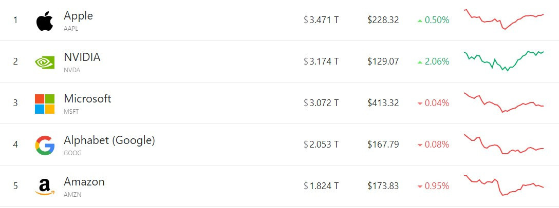 Nvidia is the world's second most valuable public company behind Apple with a market capitalization of $3.17 trillion, August 27, 2024. (Source: companiesmarketcap)