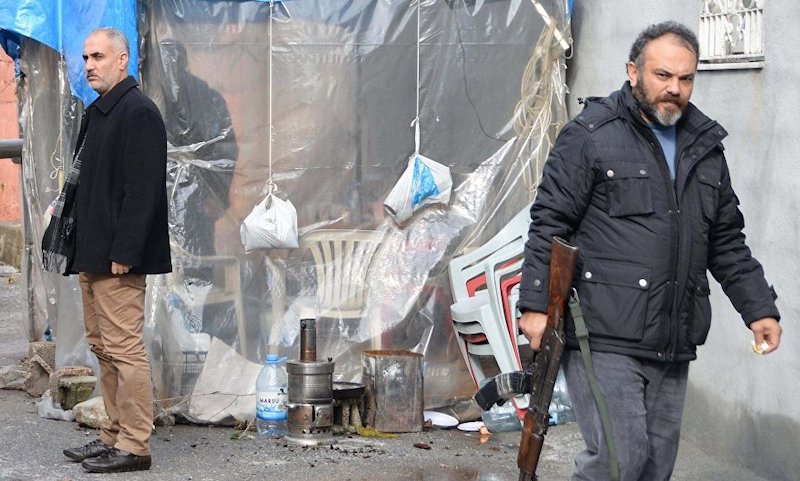 Security personnel stand guard outside the excavation site in Tarsus, Türkiye. (Photo via Reddit)