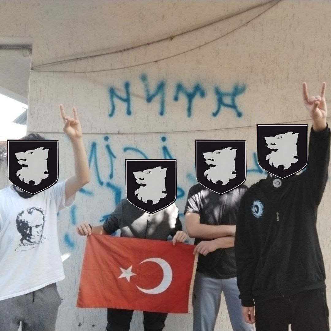 National Front members with disguised faces (via Ulusal Cephe's Telegram page)
