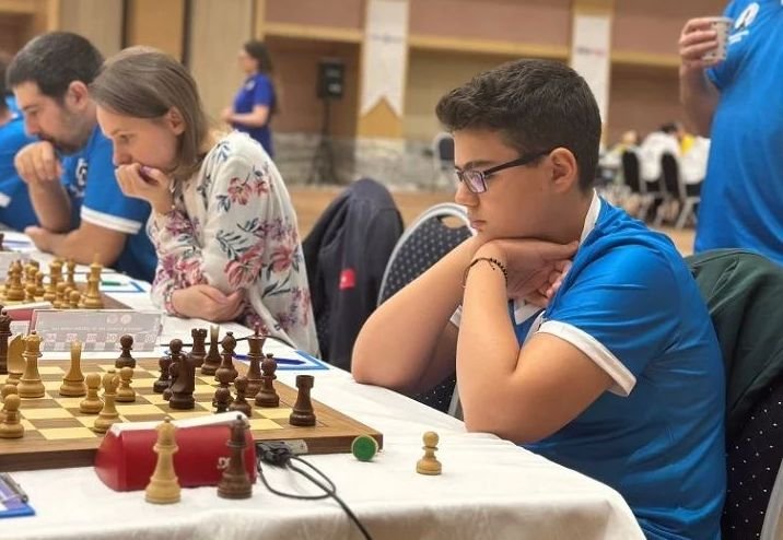 Young Turkish chess grandmaster Yagiz Kaan Erdogmus in action, Ankara, Türkiye, July 27, 2024. (Photo via  Instagram / gm.yagizkaan)

