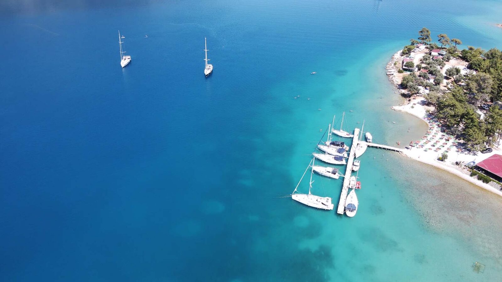 An aerial view of Mugla, a prominent tourist attraction on the Aegean coast of Turkiye that hosted over 2.5 million visitors over the past 8 months, in Mugla, Türkiye, September 8, 2024 (AA Photo)