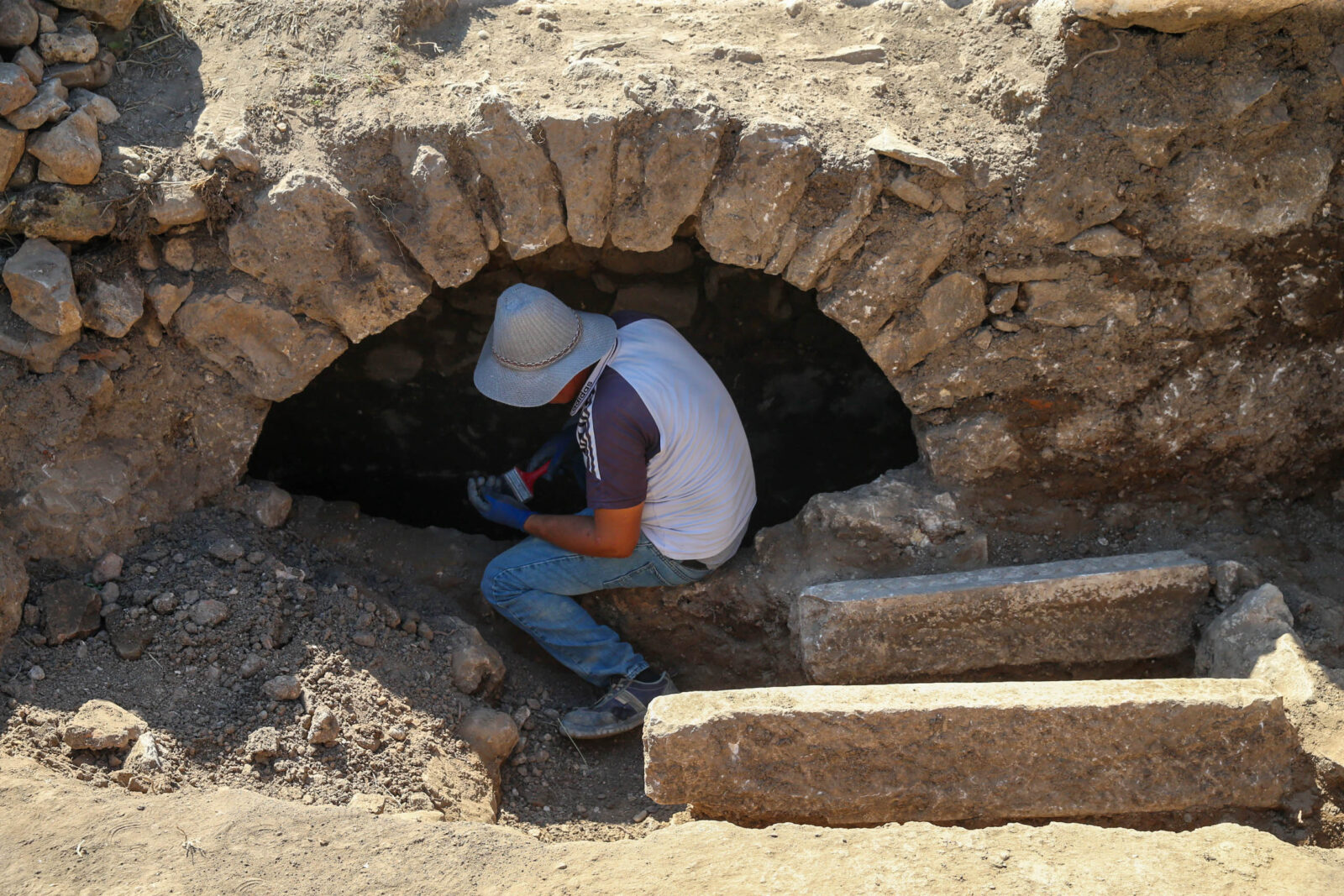 Byzantine tombs, Sebaste Ancient City, Usak, Türkiye, September 11, 2024 (AA Photo)