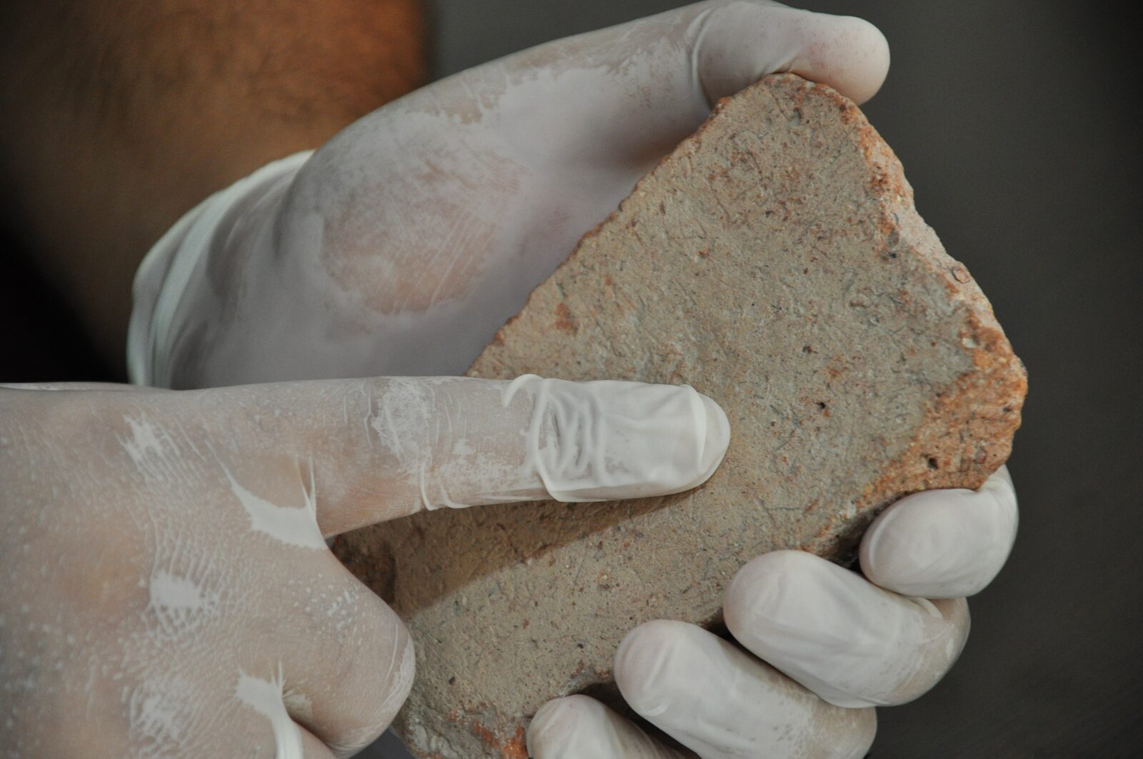 During archaeological work carried out at the Silifke Castle in Mersin, a “protective tablet,” was discovered which is believed to have been made during the Byzantine period to protect the building or tomb from evil, Türkiye, 3 September 2024 (AA Photo)