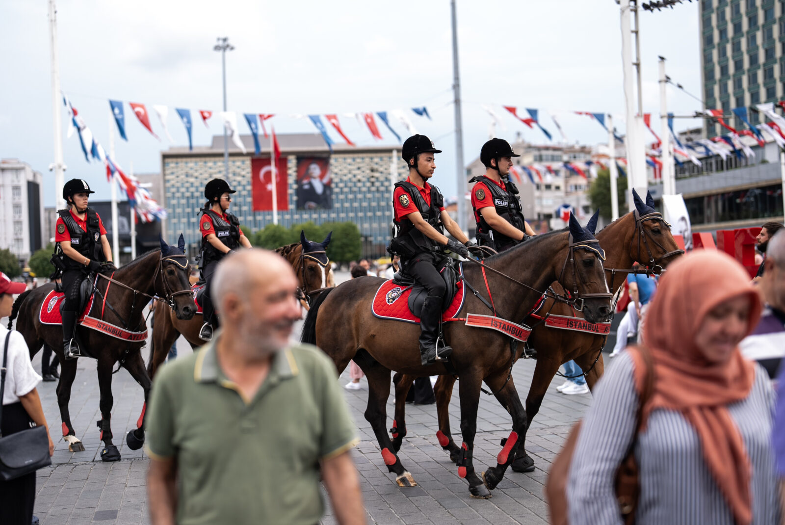 Mounted police officers on duty at many points of the city, especially tourist attractions, within the Istanbul Police Department have become a favorite of citizens and tourists, Istanbul, Türkiye, September 8, 2024 (AA Photo)