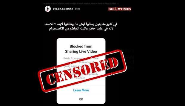 Social media users, particularly Palestinians, criticize apps for censoring content on attacks in Sheikh Jarrah by Israeli forces and settlers (via Gulf Times)