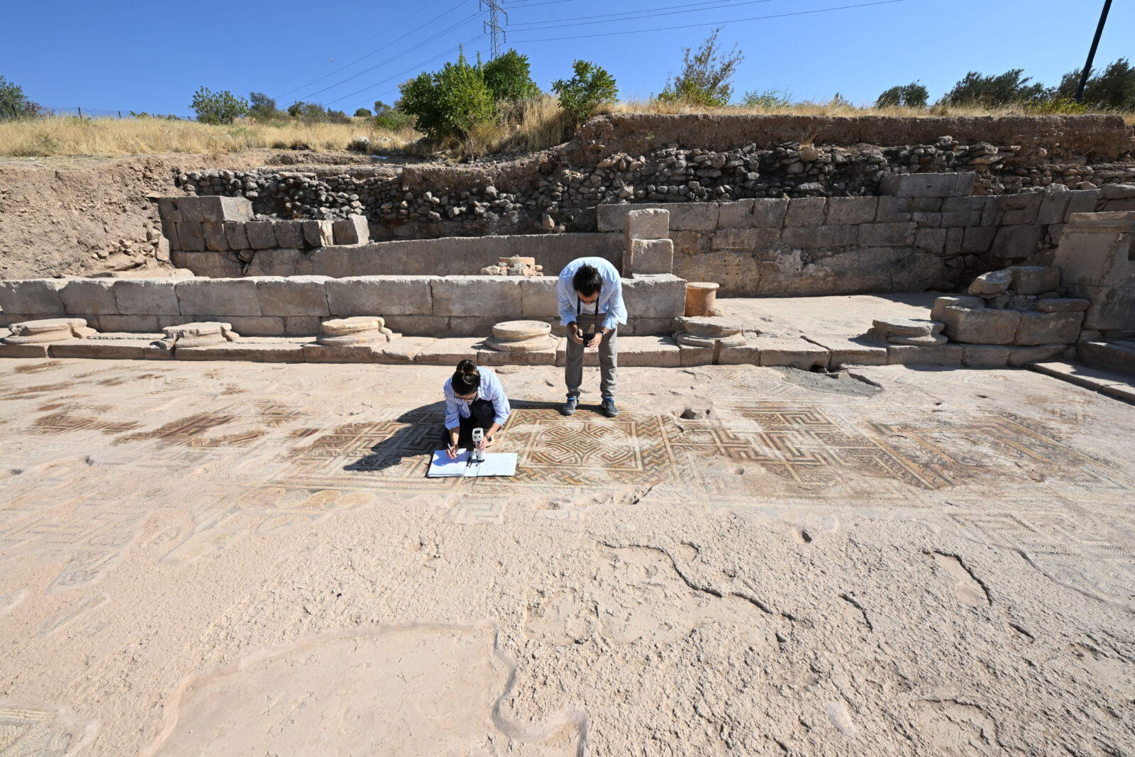 Restoration of the 1600-year-old mosaics in the church concludes in the ancient city of Doliche in Gaziantep, Türkiye, Sept. 8, 2024. (AA Photo)