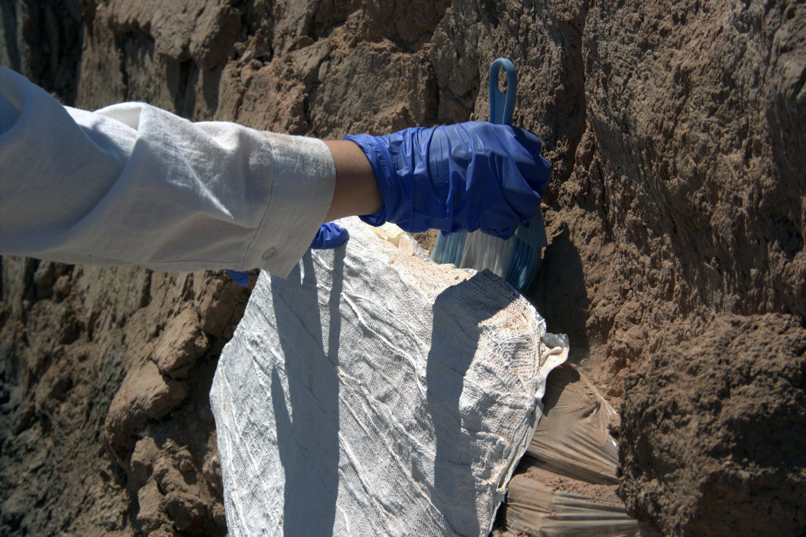 Excavations in the Hittite city of Kayalipinar, formerly known as “Samuha”, located in Yildizeli district of Sivas province, yielded traces of hand printing and plastering, which are estimated to be 3,900 years old, Türkiye, September 16, 2024 (AA Photo)