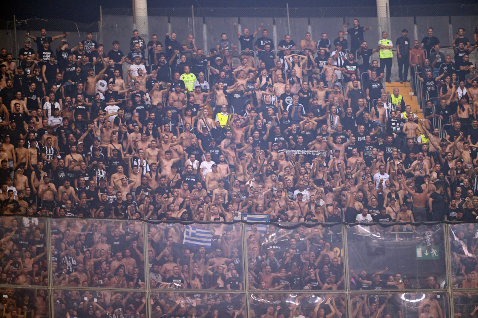 ISTANBUL, TURKIYE - SEPTEMBER 25: Fans of PAOK show their support during the UEFA Europa League first-week match between Galatasaray and PAOK at RAMS Park in Istanbul, Turkiye on September 25, 2024. ( İsa Terli - Anadolu Agency )<img src=