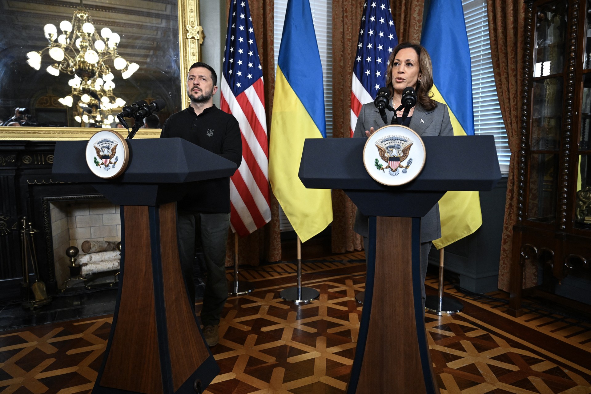 Harris criticizes Trump’s Ukraine policy, calls it a “surrender” to Russia