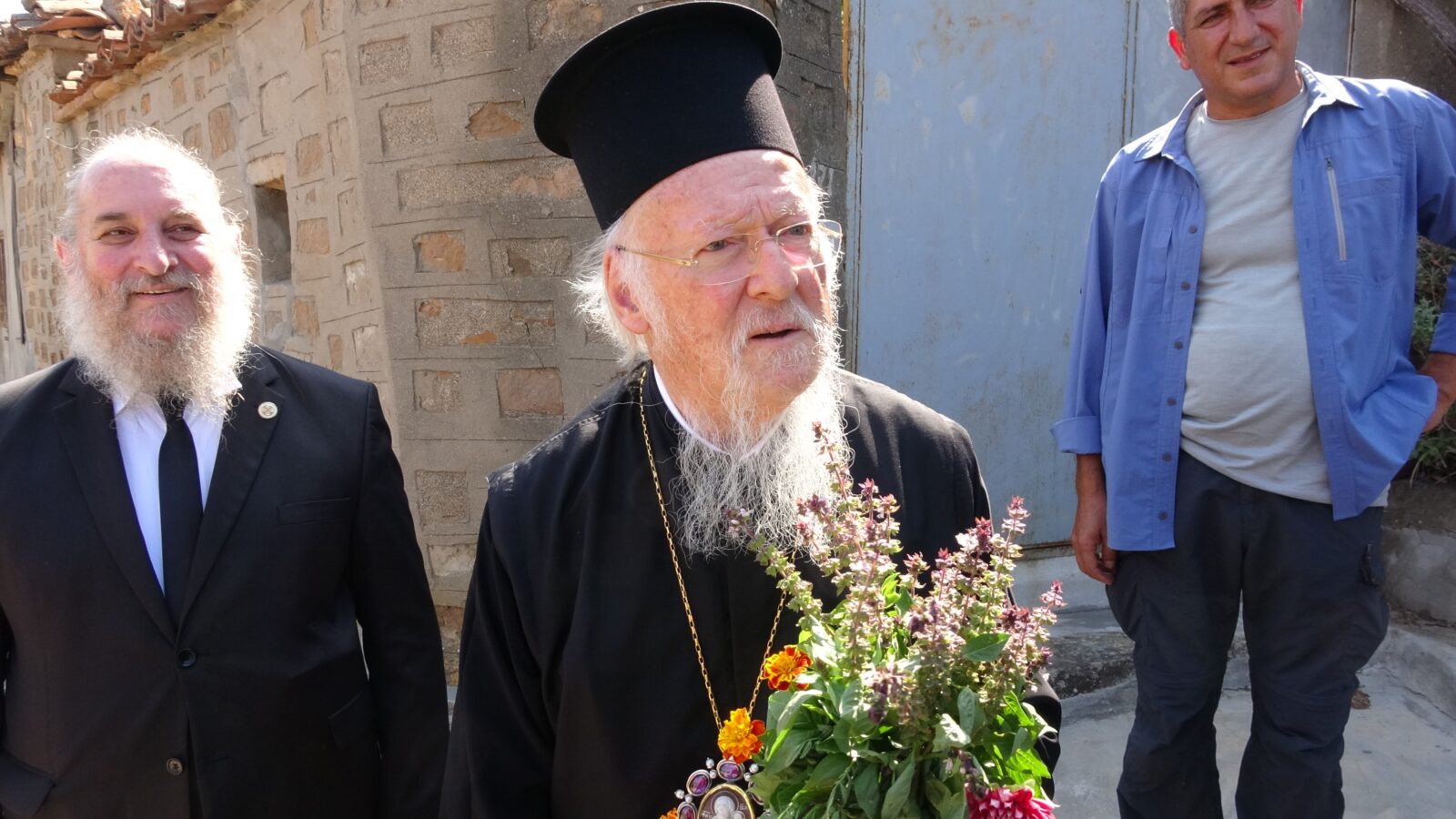Patriarch Bartholemew of the Greek Orthodox Church arrived on the island as part of the 