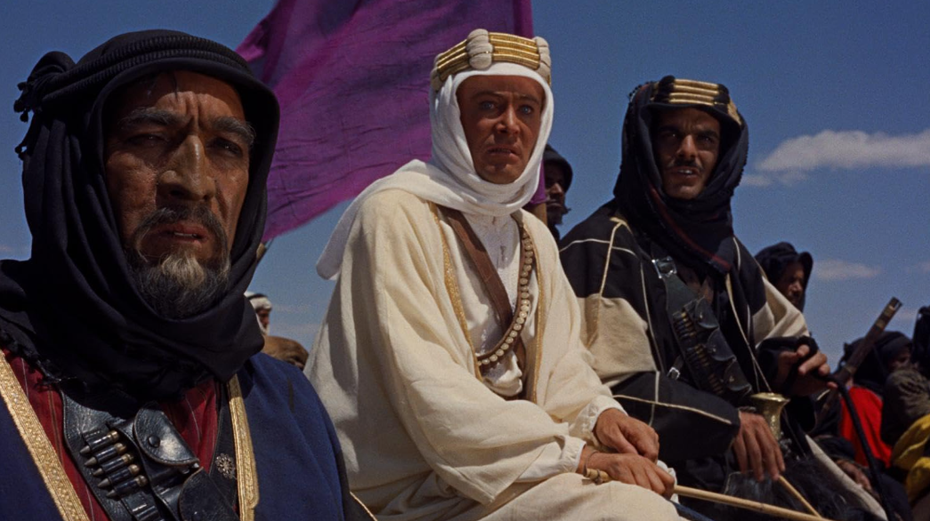 Anthony Quinn, Peter O'Toole, and Omar Sharif in Lawrence of Arabia, 1962. (Photo via IMDb)