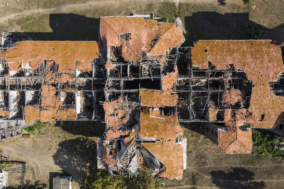 An aerial view shows the extensive damage to the roof of the orphanage, Istanbul, Türkiye, August 26, 2021. (AA Photo)