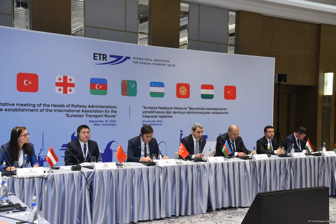 Consultative meeting of the Heads of Railway Administrations on the establishment of the International Association for the "Eurasian Transport Route" on September 20. 2024 in Baku, Azerbaijan. (via Trend News Agency)