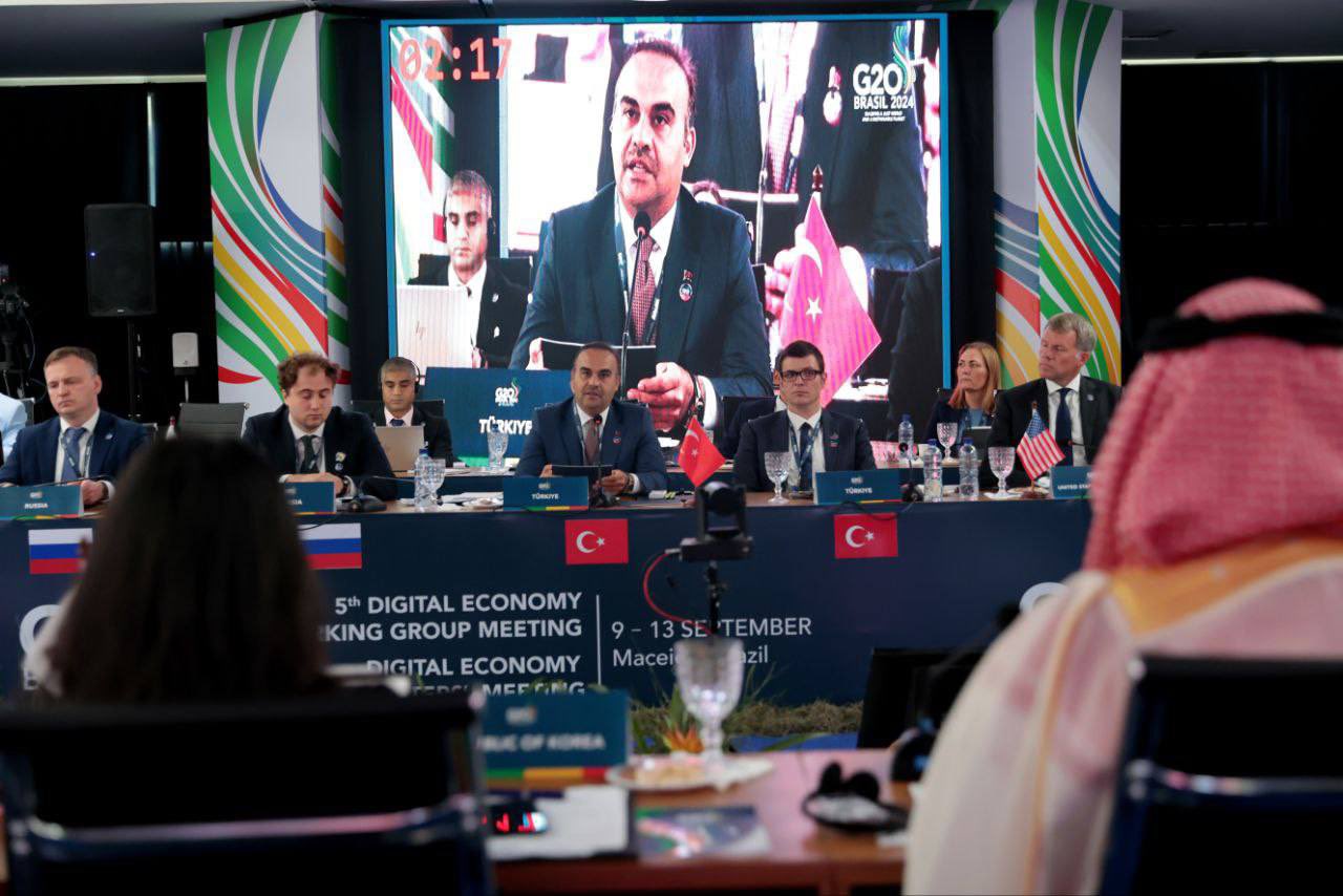 Turkish Minister of Industry and Technology, Mehmet Fatih Kacir in the G20 Digital Economy Ministers Meeting. (via X)