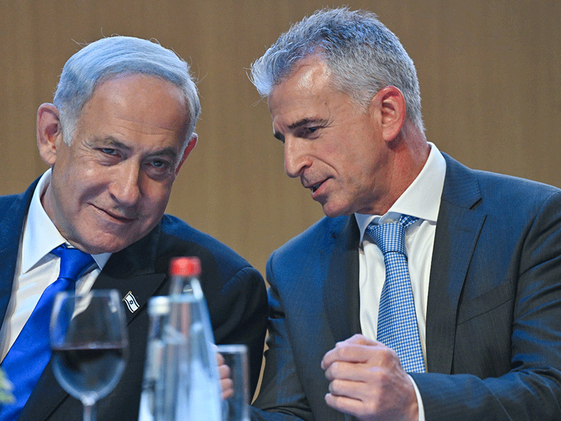 PM Netanyahu and Mossad Director David Barnea at the Prime Minister's Prize Ceremony on 4 April 2023 (Photo by Kobi Gideon via GPO)