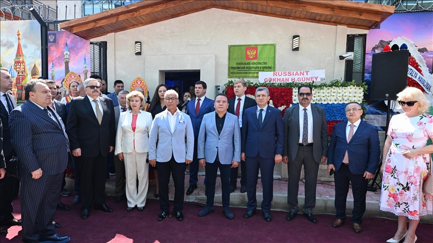 In the opening ceremony of Russia's new service building of the Consulate General of Russia in Antalya, Türiye on 4 Sept. 2024. (AA Photo)  