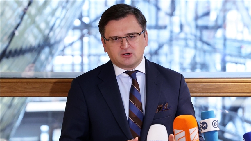 Ukraine's Foreign Minister Kuleba on the issue of peace talks with Russia, Kyiv, Feb. 27, 2022 (AA Photo)