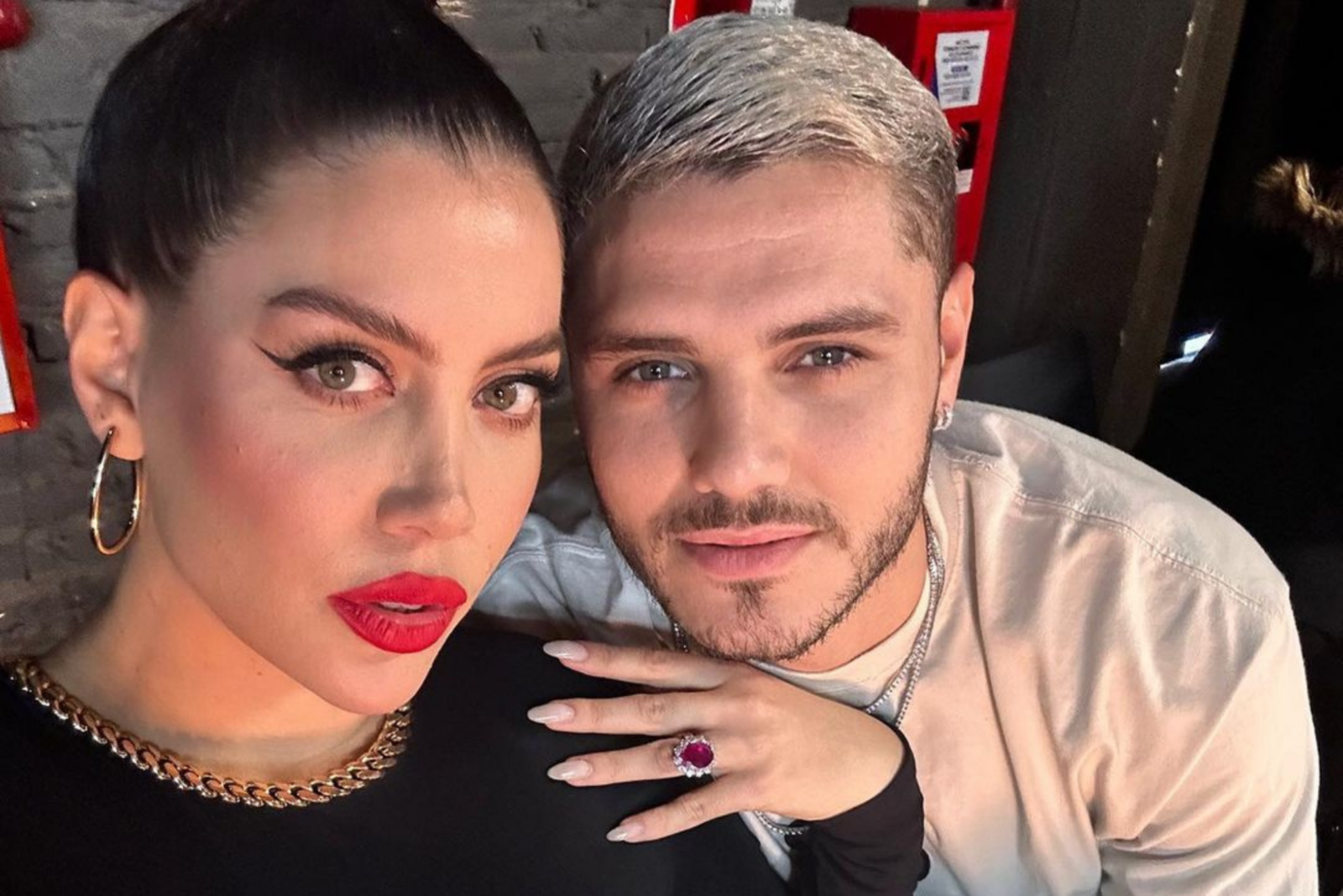 Wanda Nara and Mauro Icardi pose for a selfie, June 20, 2023. (Photo via Instagram / @wandanara)