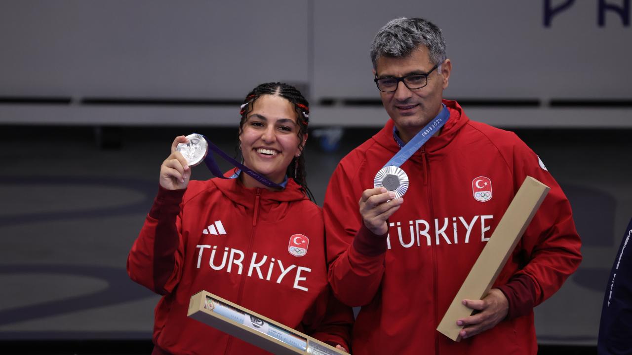 Sevval Ilayda Tarhan and Yusuf Dikec. (AA Photo)