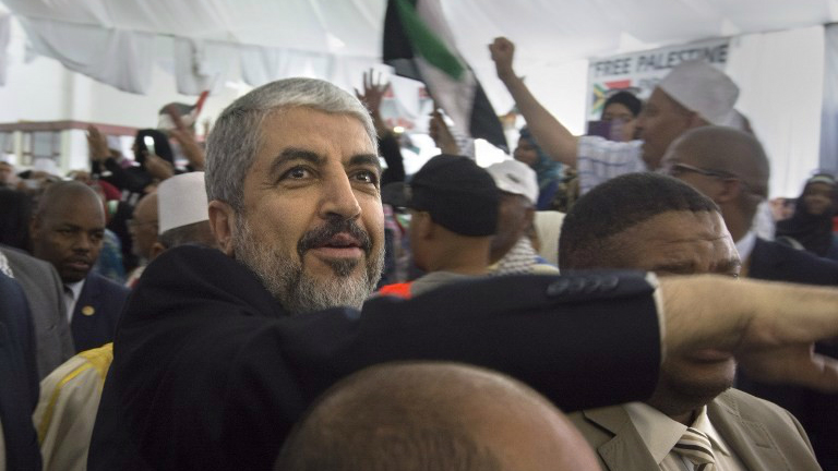 Khaled Mashaal at an African National Congress rally in Hamas's honor in Cape Town, South Africa, October 21, 2015. (AFP Photo)