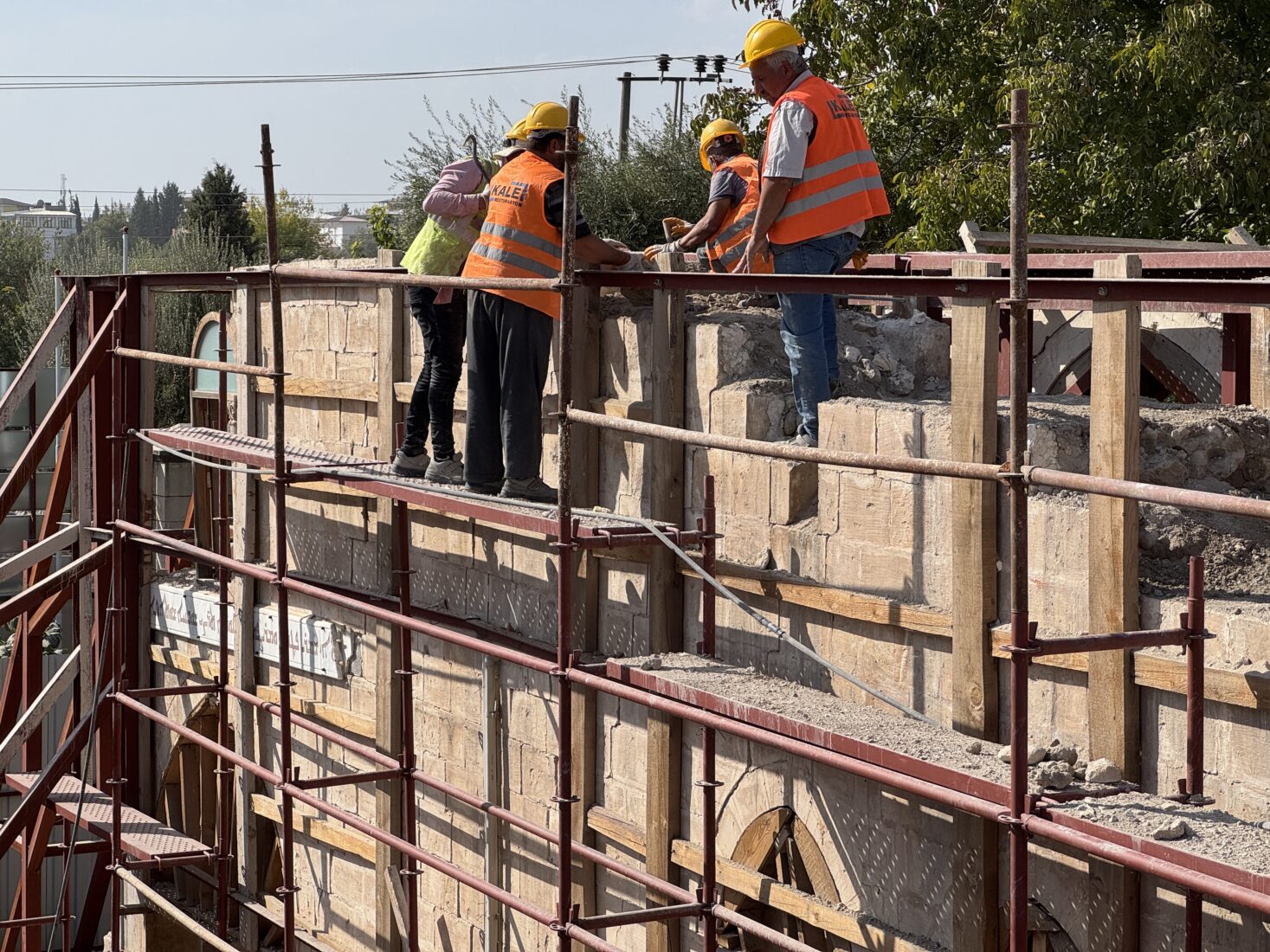 Restoration work has begun on the 323-year-old Church of Mor Peter and Mor Pavlusl in Adiyaman, which was damaged in the Kahramanmaras-based earthquakes on Feb. 6, 2023, Türkiye, Oct. 15, 2024. (AA Photo)